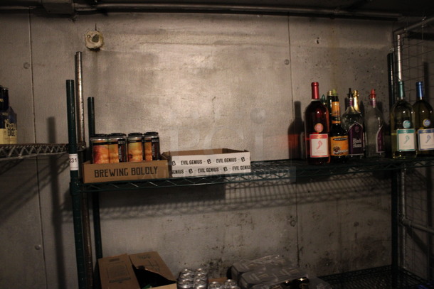 Green Finish 3 Tier Metro Style Shelving Unit. Does Not Include Contents. BUYER MUST DISMANTLE. PCI CANNOT DISMANTLE FOR SHIPPING. PLEASE CONSIDER FREIGHT CHARGES. 60x18x67. (kitchen) - Image 3 of 4