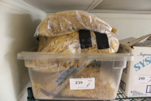 ALL ONE MONEY! Lot of Uncooked Pasta in Clear Bin! (kitchen) - Image 1 of 3