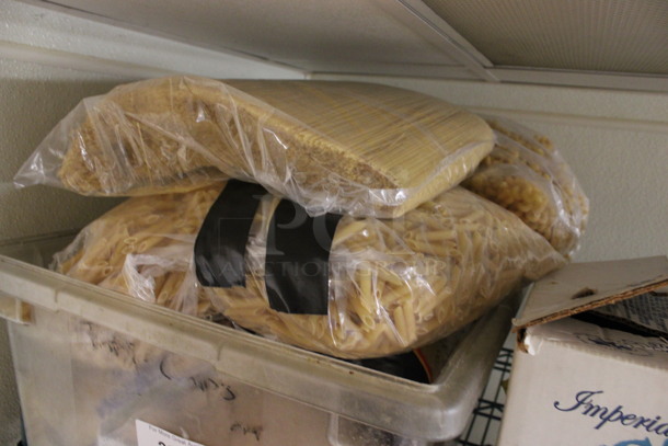 ALL ONE MONEY! Lot of Uncooked Pasta in Clear Bin! (kitchen) - Image 2 of 3