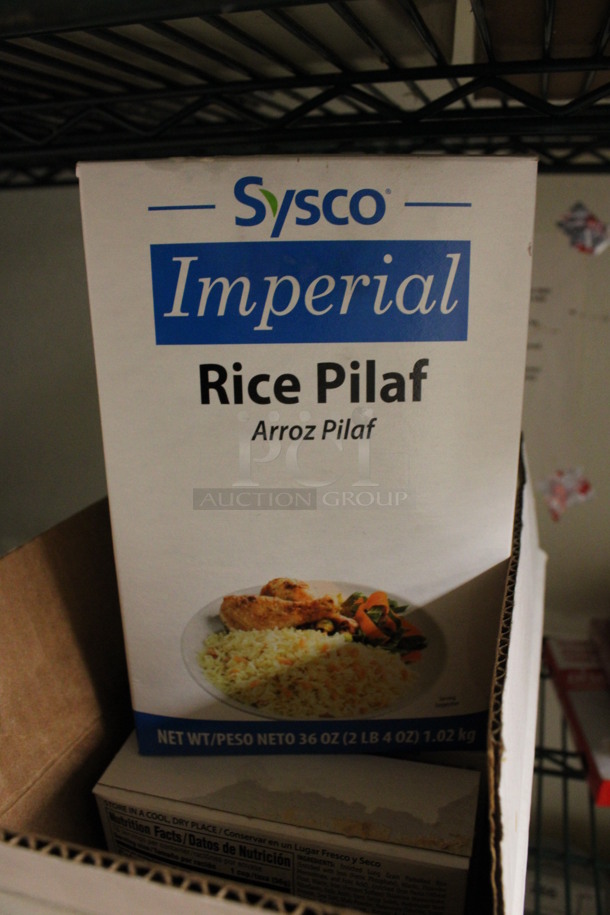 Box of Sysco Imperial Rice Pilaf. (kitchen)