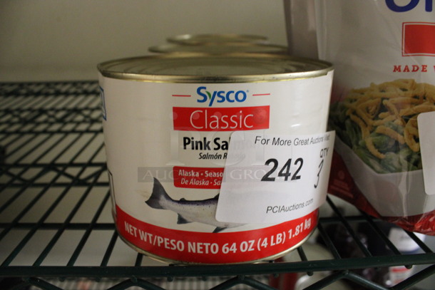 3 Cans of Sysco Classic Pink Salmon. 6x6x4. 3 Times Your Bid! (kitchen)