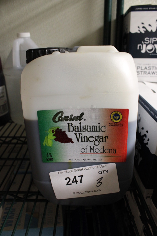 3 Jugs of Consul Balsamic Vinegar. 6x6x10. 3 Times Your Bid! (kitchen)