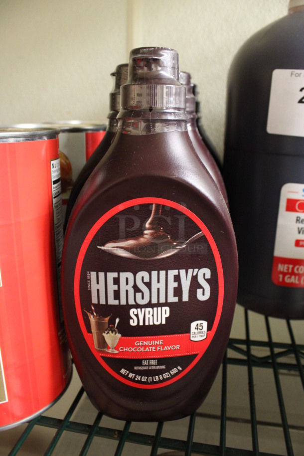 6 Hershey's Chocolate Syrup. 4x2x9. 6 Times Your Bid! (kitchen)