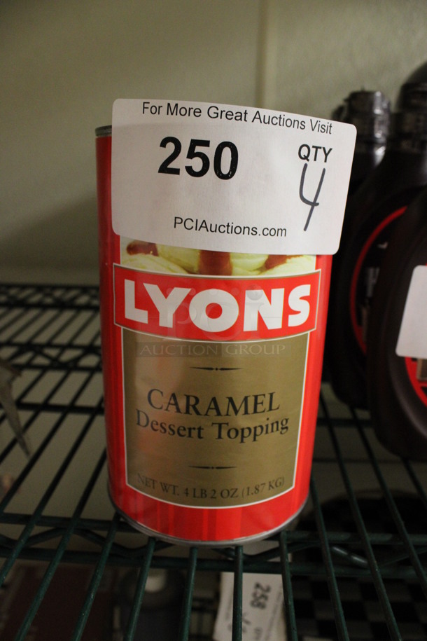 4 Lyons Caramel Dessert Topping Cans. 4x4x7. 4 Times Your Bid! (kitchen)