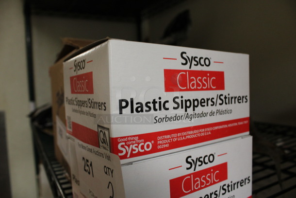 2 Boxes of Sysco Classic Plastic Sippers Stirrers. 2 Times Your Bid! (kitchen) - Image 3 of 3