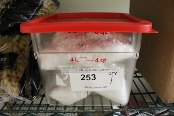 Clear Poly Bin of Salt? 9x9x7. (kitchen)