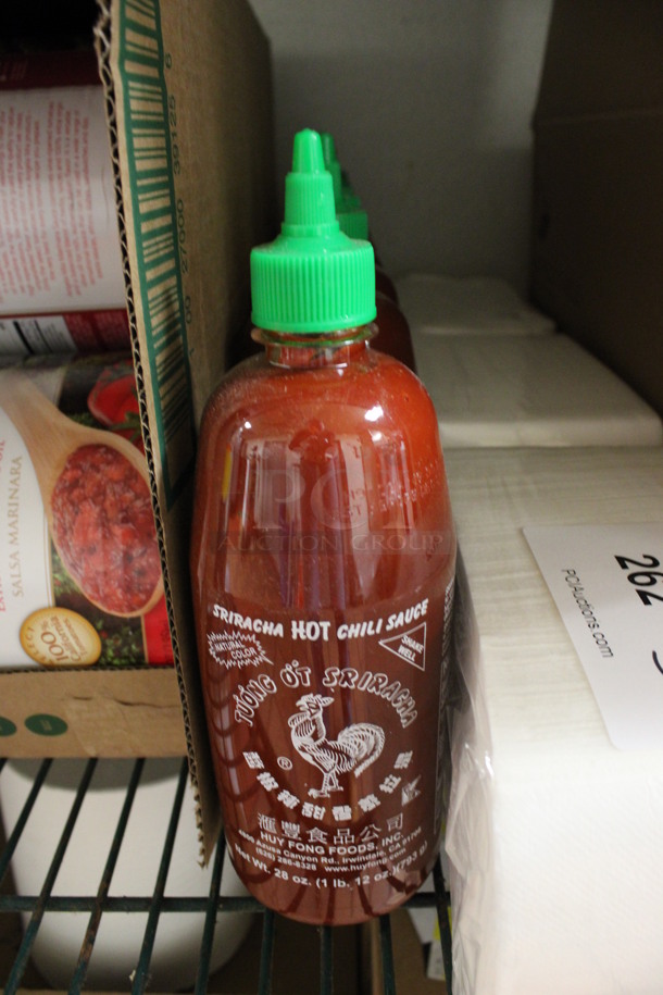 7 Sriracha Hot Chili Sauce Bottles. 3x3x9. 7 Times Your Bid! (kitchen)