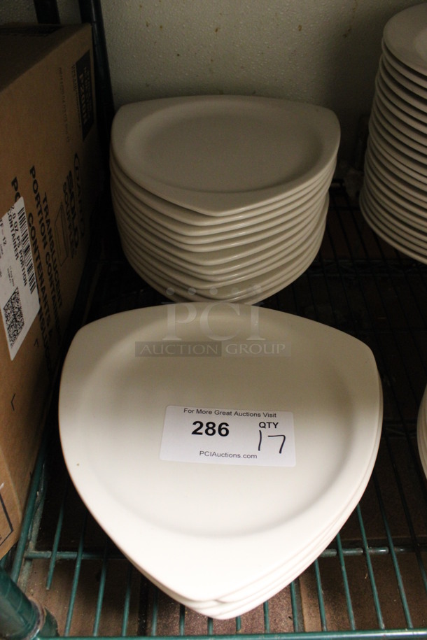 17 White Ceramic Plates. 10x10x1. 17 Times Your Bid! (kitchen)