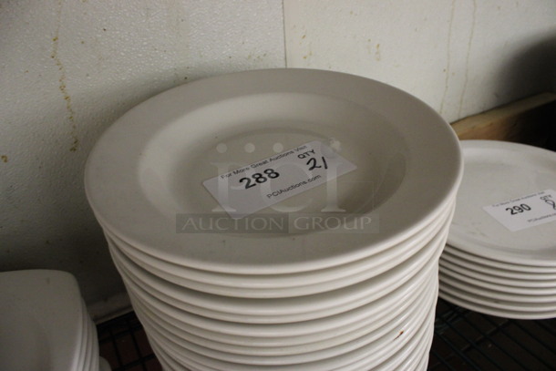 21 White Ceramic Plates. 10.5x10.5x2. 21 Times Your Bid! (kitchen) - Image 2 of 3