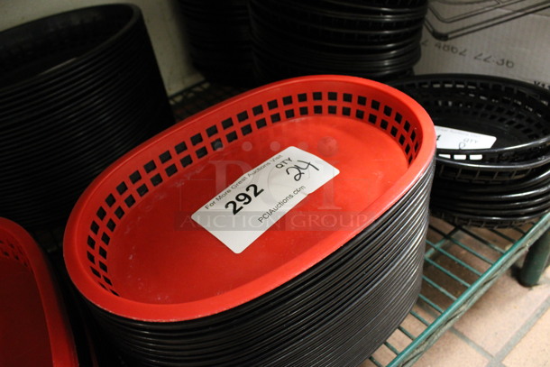24 Plastic Food Baskets; 1 Red and 23 Black. 10.5x7x1.5. 24 Times Your Bid! (kitchen) - Image 2 of 3