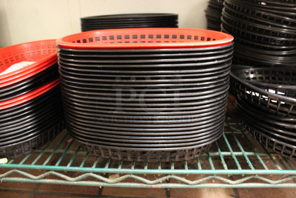 24 Plastic Food Baskets; 1 Red and 23 Black. 10.5x7x1.5. 24 Times Your Bid! (kitchen) - Image 3 of 3