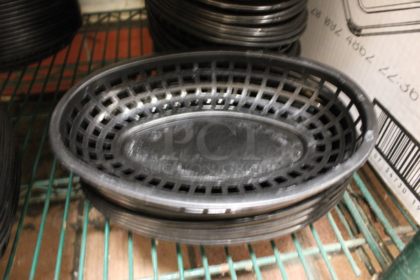 8 Plastic Black Food Baskets. 9x6x1.5. 8 Times Your Bid! (kitchen)