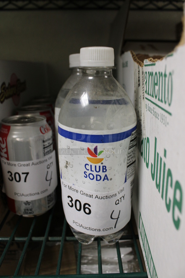 4 Bottles of Club Soda. 3x3x8. 4 Times Your Bid! (kitchen)