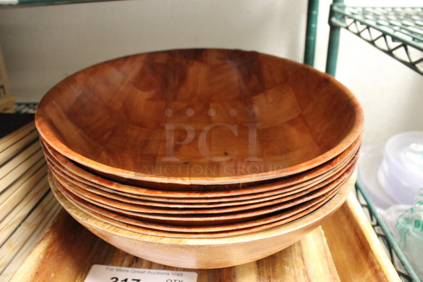 ALL ONE MONEY! Lot of 10 Items; 9 Wood Pattern Bowls and Wooden Tray. 12x12x3. (kitchen) - Image 3 of 3