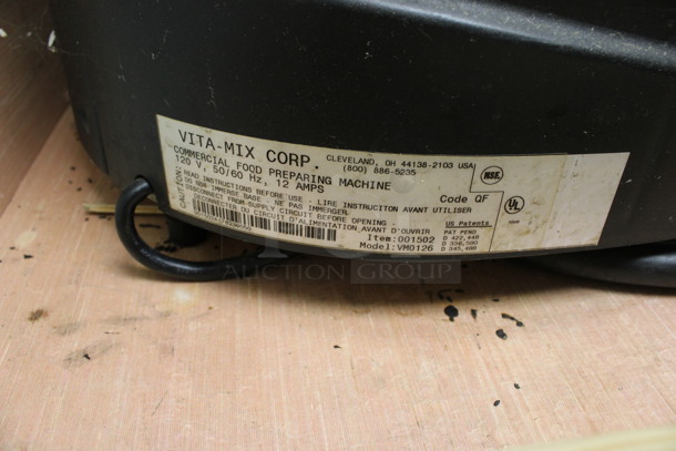 Vita-Mix Model VM0126 Metal Commercial Countertop Drink Portion Blender w/ Poly Pitcher. 120 Volts, 1 Phase. 14x16x28. (kitchen) - Image 5 of 5