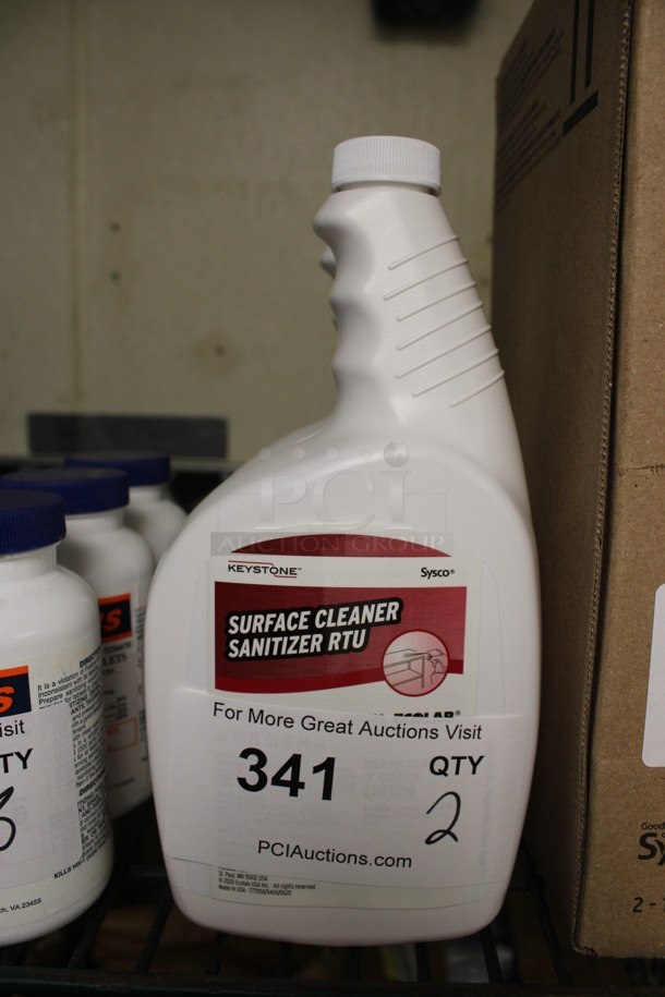 2 Bottles of Keystone Surface Cleaner Sanitizer. 4.5x3x9. 2 Times Your Bid! (kitchen)