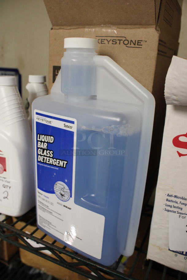 BRAND NEW BOX of 2 Bottles of Keystone Sysco Liquid Bar Glass Detergent. 6x3x11. (kitchen) - Image 2 of 3