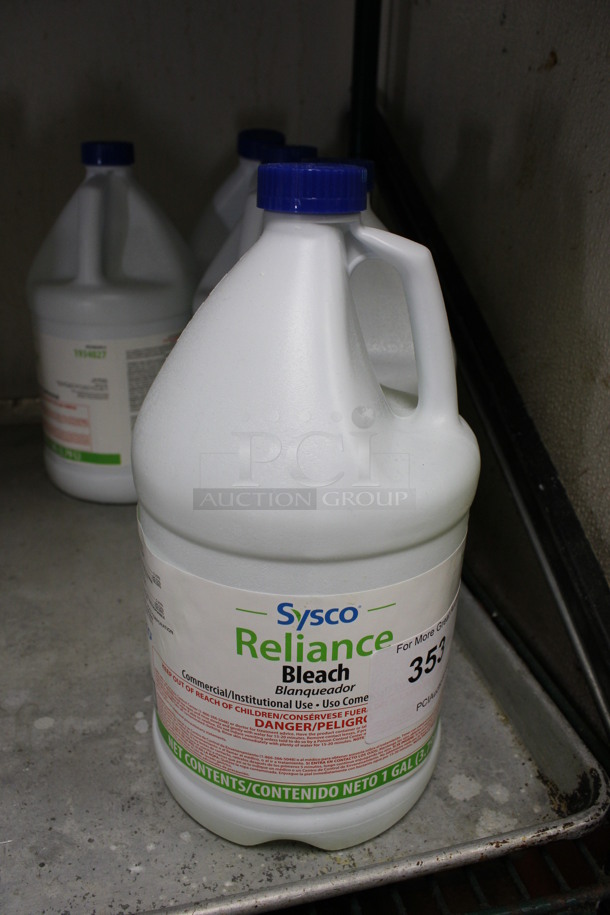 5 Sysco Reliance Bleach Jugs. 6x6x12. 5 Times Your Bid! (kitchen)