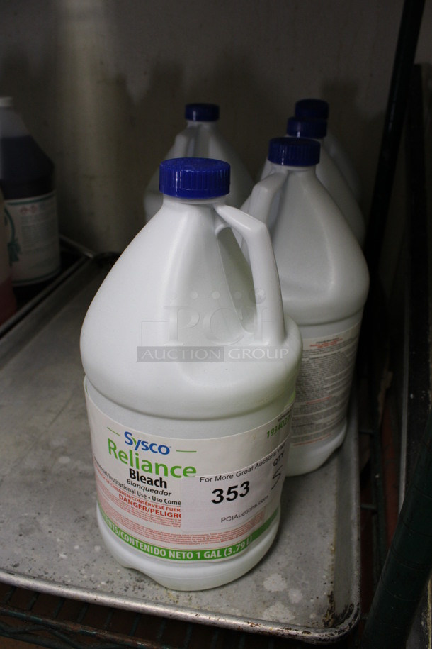 5 Sysco Reliance Bleach Jugs. 6x6x12. 5 Times Your Bid! (kitchen) - Image 2 of 2