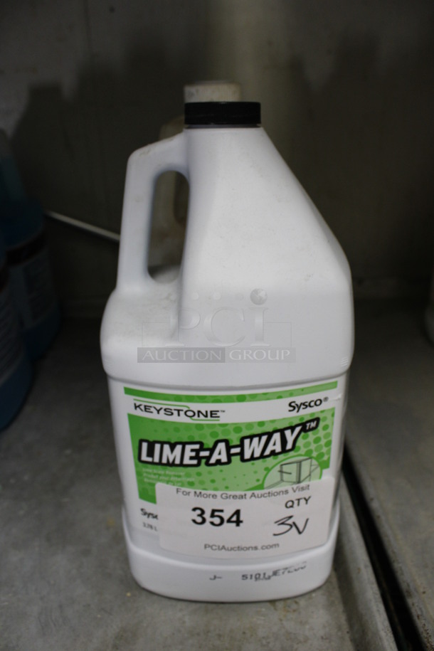 3 Jugs; Sysco Keystone Lime a way, Calci Solve Super Strength Descaler and Value Guard Delimer. 6x6x12. 3 Times Your Bid! (kitchen)