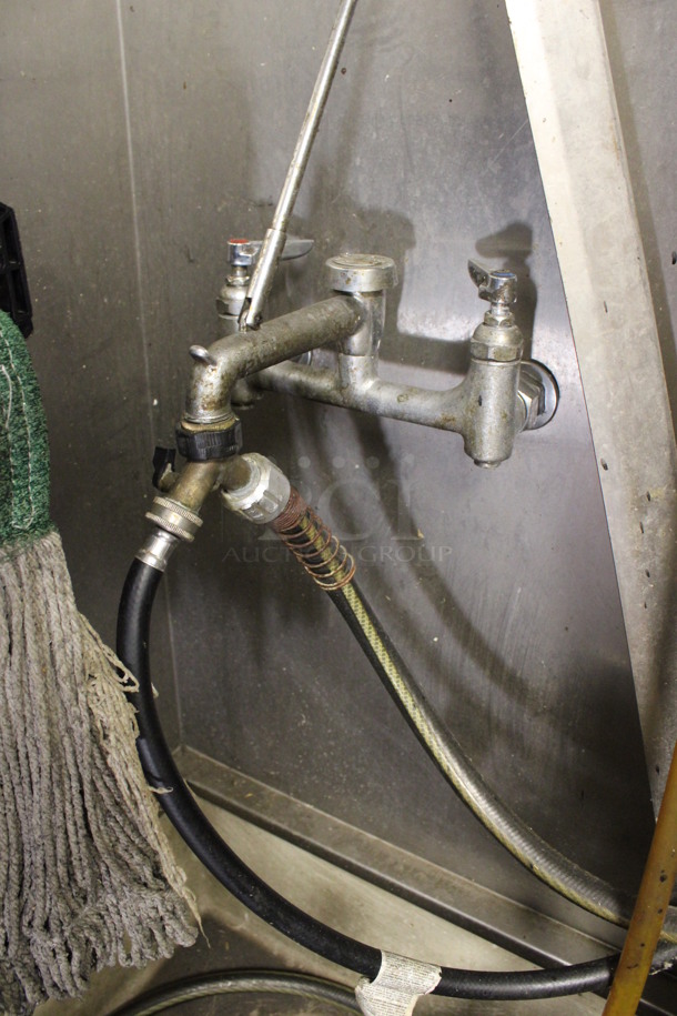 Poly Mop Sink w/ Faucet and Handles. BUYER MUST REMOVE. 24x24x9.5. (kitchen) - Image 3 of 3