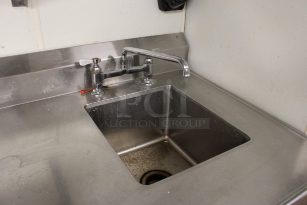 Stainless Steel Commercial Table w/ Sink Basin, Faucet and Handles. BUYER MUST REMOVE.  60x30x43. Bay 14x16x10.(drink kitchen) - Image 4 of 4