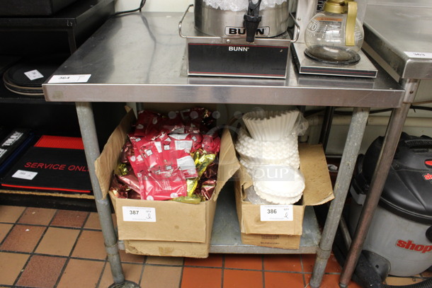 Stainless Steel Commercial Table w/ Metal Under Shelf. Does Not Come w/ Contents. 36x30x33. (drink kitchen) - Image 1 of 3