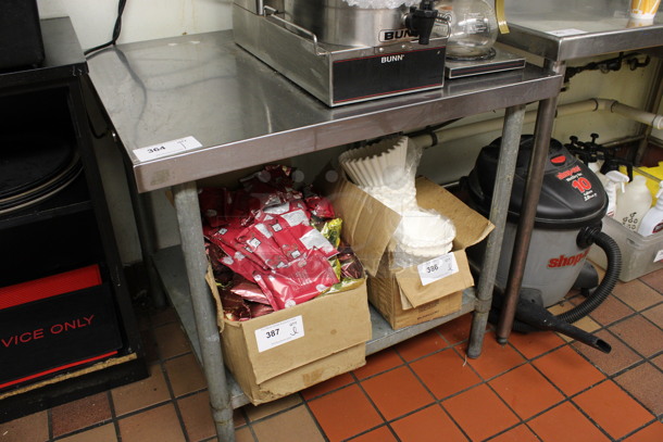 Stainless Steel Commercial Table w/ Metal Under Shelf. Does Not Come w/ Contents. 36x30x33. (drink kitchen) - Image 2 of 3