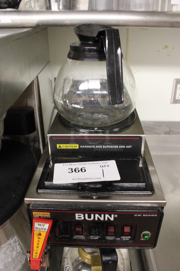 2010 Bunn Model CWTF-DV Stainless Steel Commercial Countertop 2 Burner Coffee Machine w/ Hot Water Dispenser Metal Brew Basket and 2 Coffee Pots. 120 Volts, 1 Phase. 8x21x19. (drink kitchen) - Image 5 of 6
