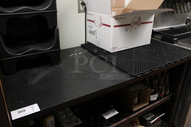 Black Counter w/ 2 Under Shelves. Contents Are Not Included. 48x19x36. (drink kitchen) - Image 3 of 3
