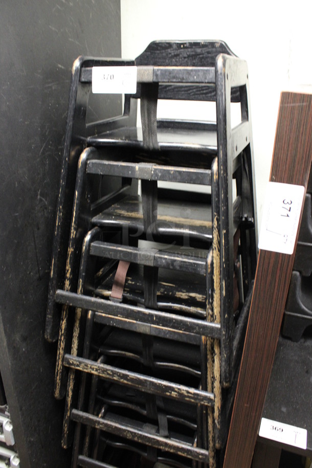 6 Black Wooden High Chairs. 19x20x32. 6 Times Your Bid! (drink kitchen) - Image 2 of 3