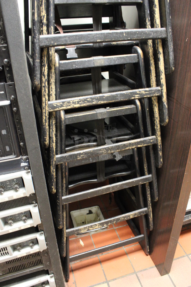 6 Black Wooden High Chairs. 19x20x32. 6 Times Your Bid! (drink kitchen) - Image 3 of 3