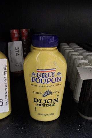 9 Bottles of Grey Poupon Dijon Mustard. 2.5x1.5x6. 9 Times Your Bid! (drink kitchen)