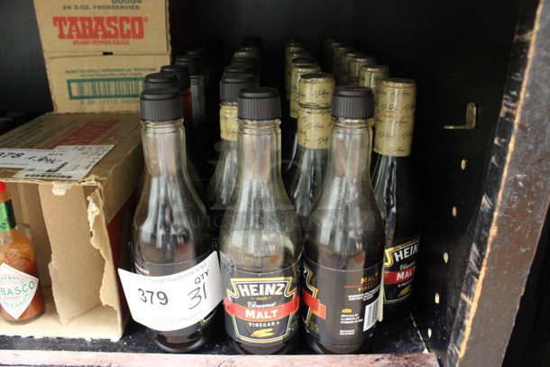 31 Bottles of Heinz Malt Vinegar. 2.5x2.5x8.5. 31 Times Your Bid! (drink kitchen)