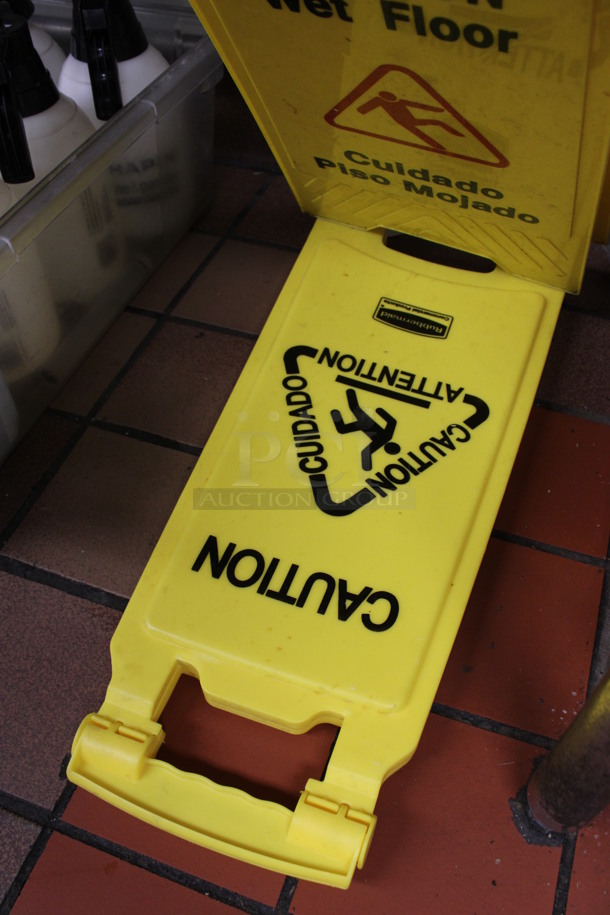 Yellow Poly Wet Floor Sign. 12x1x25. (drink kitchen) - Image 3 of 3