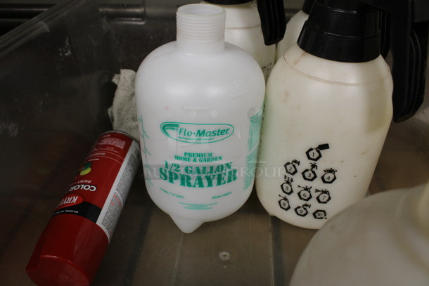 ALL ONE MONEY! Lot of Various Items Including Cleaner and Sanitizer in Clear Poly Bin! (drink kitchen) - Image 4 of 6