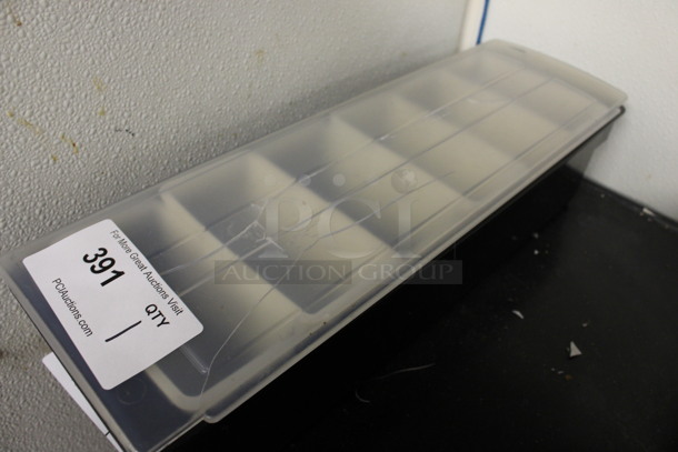 Black and Clear Poly Bar Topping Rail w/ 6 White Poly Drop Ins. 19.5x6x4.5. (drink kitchen) - Image 2 of 3