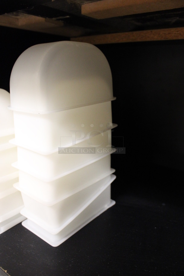 ALL ONE MONEY! Lot of 24 White Poly Bar Topping Rail Drop Ins! 5.5x3x3. (drink kitchen) - Image 3 of 3