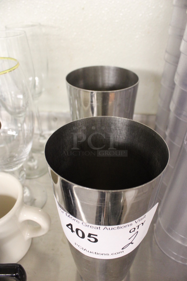 2 Metal Drink Mixing Glasses. 3.5x3.5x7. 2 Times Your Bid! (drink kitchen) - Image 2 of 2