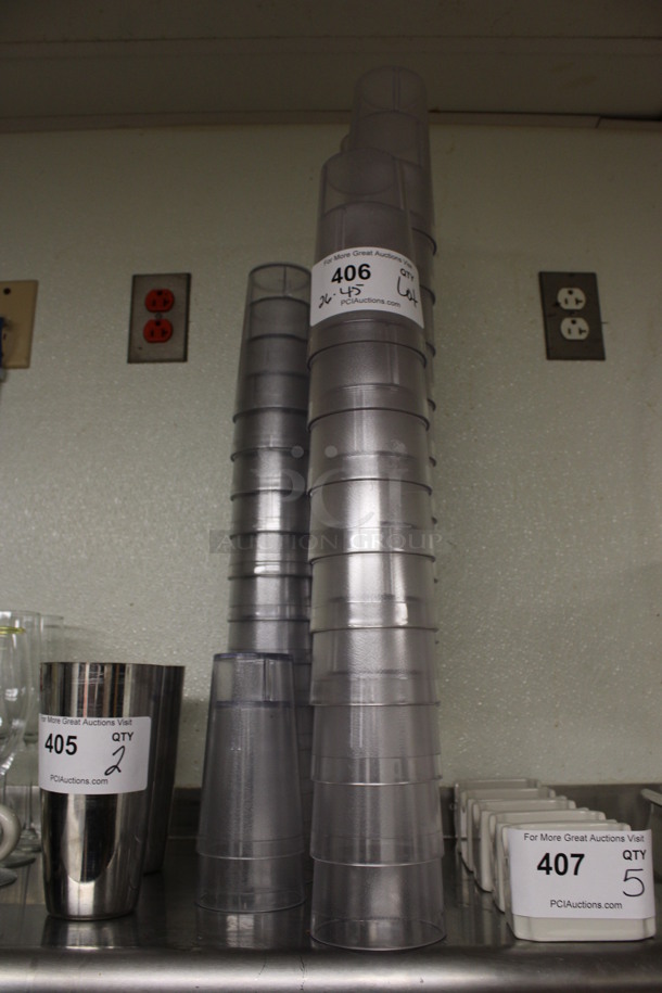 ALL ONE MONEY! Lot of 71 Various Poly Beverage Tumblers! 3x3x6, 3.5x3.5x6.5. (drink kitchen) - Image 1 of 3