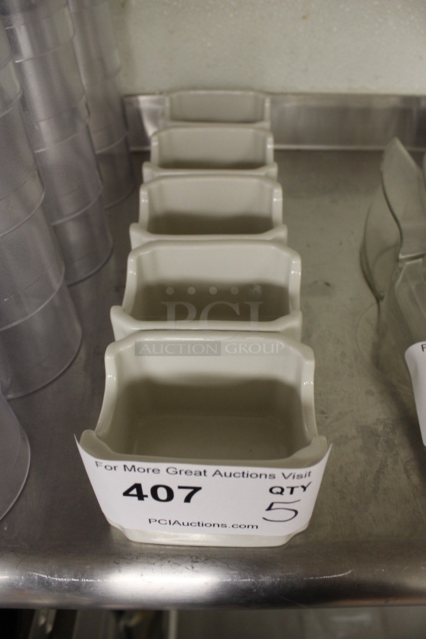5 White Ceramic Sugar Caddies. 3.5x3x2.5. 5 Times Your Bid! (drink kitchen) - Image 3 of 3