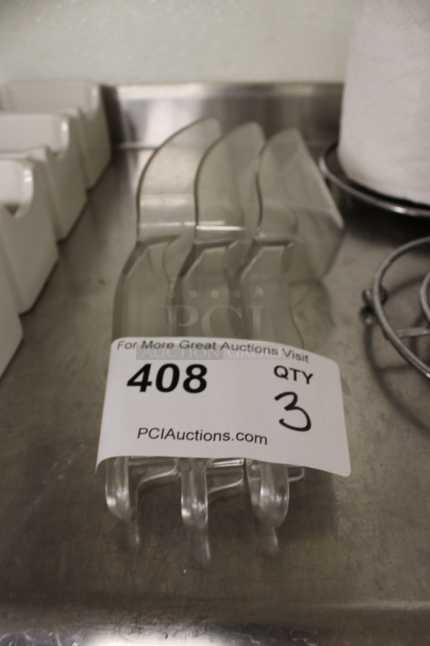 ALL ONE MONEY! Lot of 3 Clear Poly Ice Scoopers! 9.5x2.5x2. (drink kitchen) - Image 3 of 3