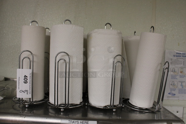 8 Metal Countertop Paper Towel Holders. 6x6x12. 8 Times Your Bid! (drink kitchen)