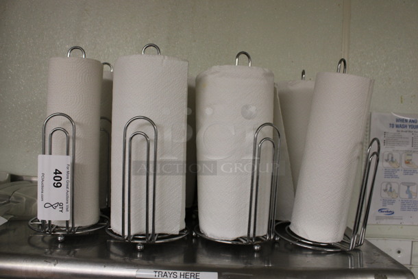 8 Metal Countertop Paper Towel Holders. 6x6x12. 8 Times Your Bid! (drink kitchen) - Image 1 of 3
