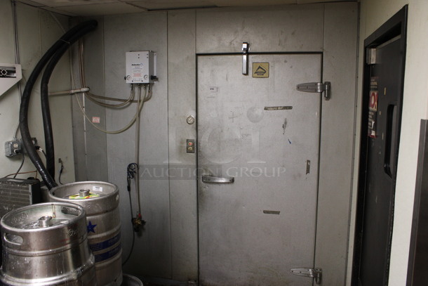 Harford 10'x5.5'x8' Walk In Cooler Box w/ Condenser and Compressor. Does Not Have Floor. Does Not Include Kegs. BUYER MUST REMOVE. (drink kitchen)
