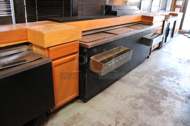 Wooden Countertop. Does Not Include Contents or Beer Tower / Drip Tray. BUYER MUST REMOVE. 39'x2'3.5'. (bar) - Image 4 of 5