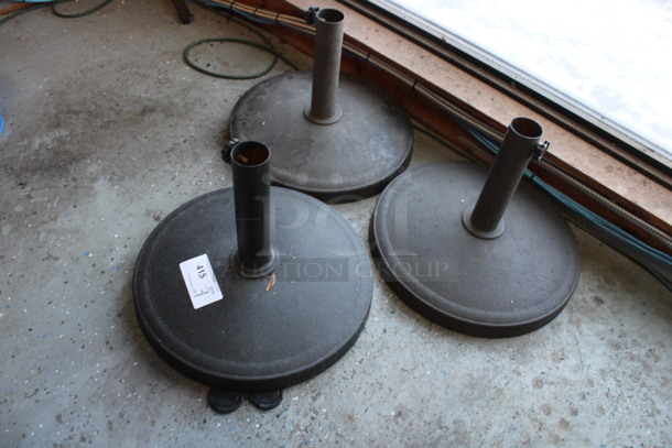 3 Black Metal Patio Umbrella Bases. 17x17x13. 3 Times Your Bid! (bar) - Image 4 of 4