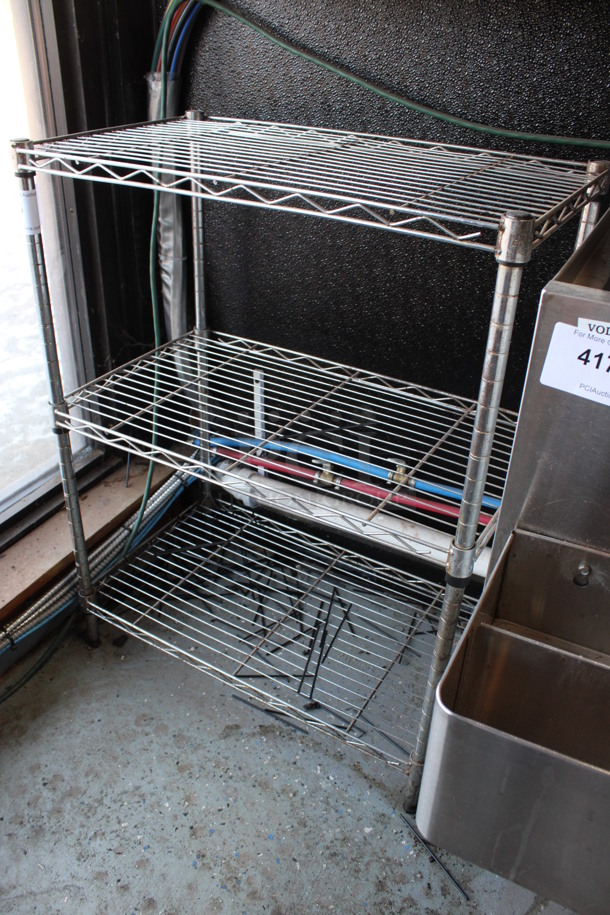 Chrome Finish 3 Tier Shelving Unit. 23x13.5x31. (bar) - Image 2 of 2