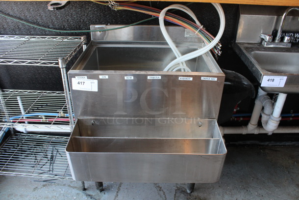 Stainless Steel Commercial Ice Bin w/ Double Speedwell and Cold Plate. 24x26.5x32.5. (bar)