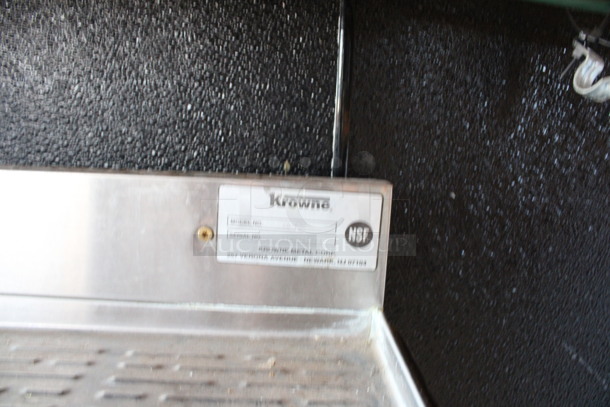 Krowne Stainless Steel Commercial 3 Bay Back Bar Sink w/ Dual Drainboards, Faucet and Handles. BUYER MUST REMOVE. 72x18.5x32.5. Bays 10x14x9. Drainboards 17x16x1. (bar) - Image 6 of 6